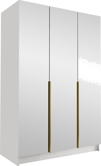 Herrljunga Garderobe med Speil 150 cm - Hvit/Gull