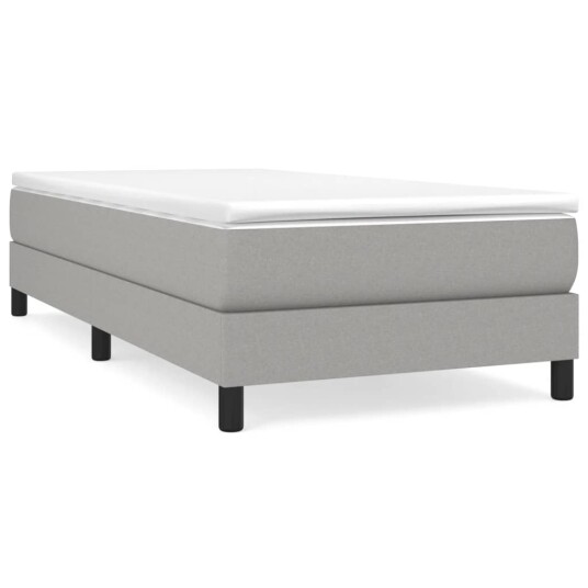  Boxspring sengeramme lysegrå 90x190 cm Single stoff