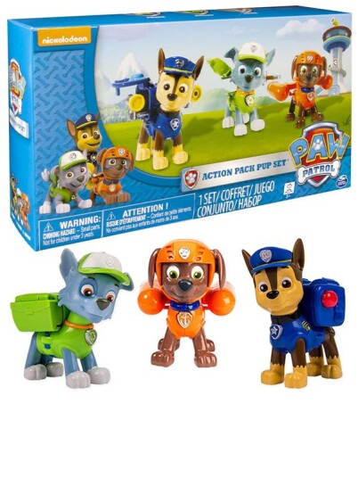 PAW Patrol Action Pack Pups 3-pk Rocky, Zuma og Chase