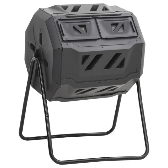 vidaXL Kompostbeholder for hage svart 73x64x95 cm 160 L