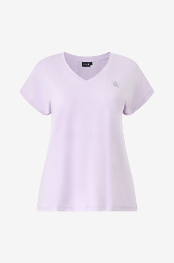Zizzi Treningstopp aBasic S/S V neck Tee Rosa