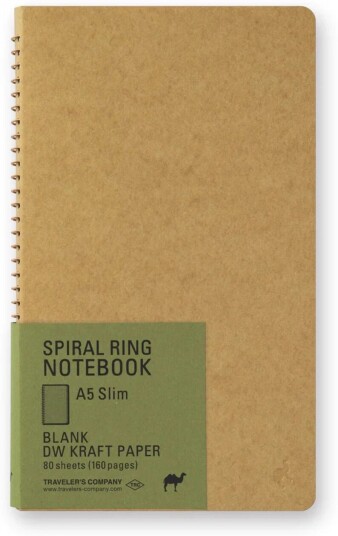 Traveler'S Company Spiral Ring Notebook A5 Slim Dw Kraft