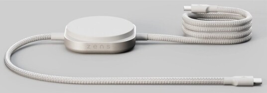 Zens Pro 2 Usb-Kabel Usb-C Hann Til Trådløs Lading Qi2 Magnetisk 1.5 M Wireless Power 15W 2-I-1 Hvit