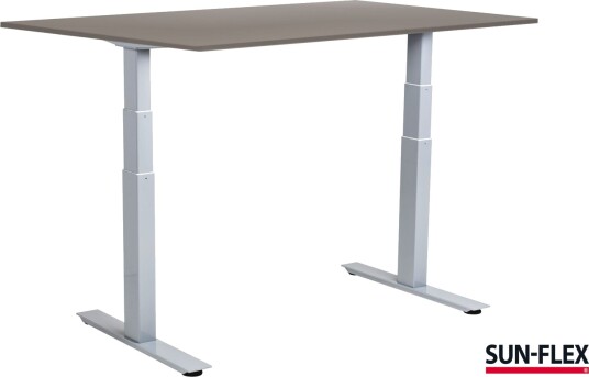 Sun-Flex Easydesk Adapt Vi, Hvit Aluminium, Grålaminat 160*80
