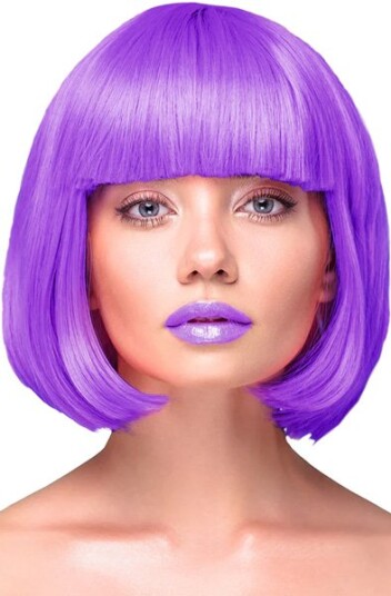 Party Wig Short Straight Hair Purple