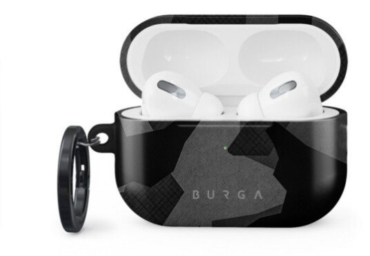 Burga Apple AirPods Pro 2 Etui med Karabinhage Sort Kamuflasje Burga Apple AirPods Pro 2 Etui med Karabinhage Sort Kamuflasje