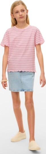 Vero Moda Girl Paulina T Skjorte Regular Fit Pink A Boo Mala Snow White / Jazzy (116 / 6 år)