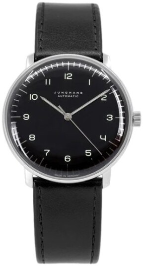 Junghans Herreklokke 27/3400.02 Max Bill Sort/Lær Ø38 mm