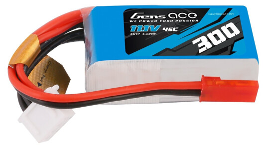 Gens 3s   300mAh - 45C - Gens Ace Soaring JST
