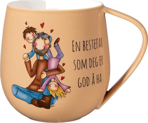 Lykketegning - Krus 40 cl bestefar beige Lykketegning - Krus 40 cl bestefar beige