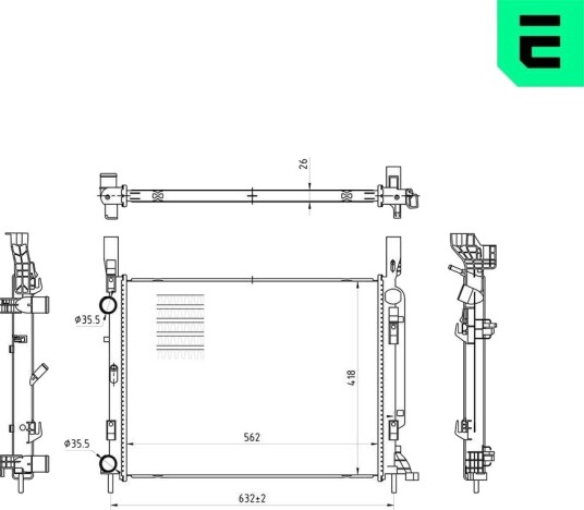 ERA 673185 Radiator, motorkjøling ERA 673185 Radiator, motorkjøling