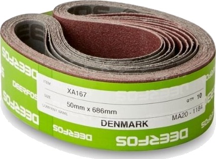 10 stk. Lerretsslipebånd 50x686mm Korn P400