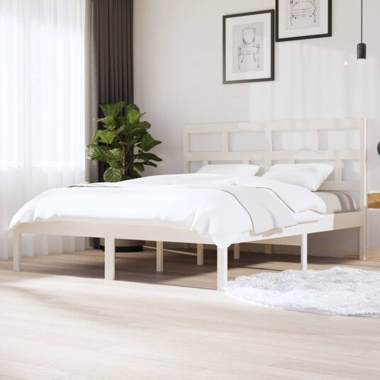 vidaXL Sengeramme hvit heltre 180x200 cm 6FT Super King