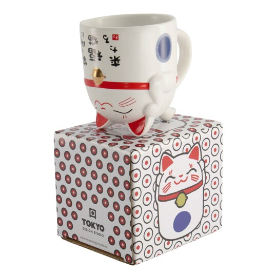 Tokyo Design Studio Kawaii Lucky Cat krus, 35 cl, blue Tokyo Design Studio Kawaii Lucky Cat krus, 35 cl, blue