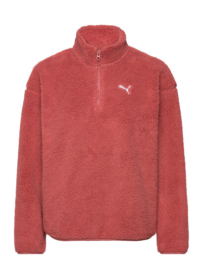 PUMA Ess Elevated Comfort Half-Zip Sherpa Crew - Red - S PUMA Ess Elevated Comfort Half-Zip Sherpa Crew - Red - S