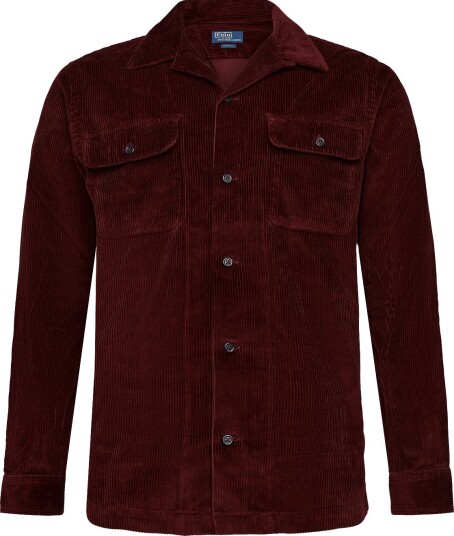 Polo Ralph Lauren Classic Fit Corduroy Camp Shirt Burgundy XXL