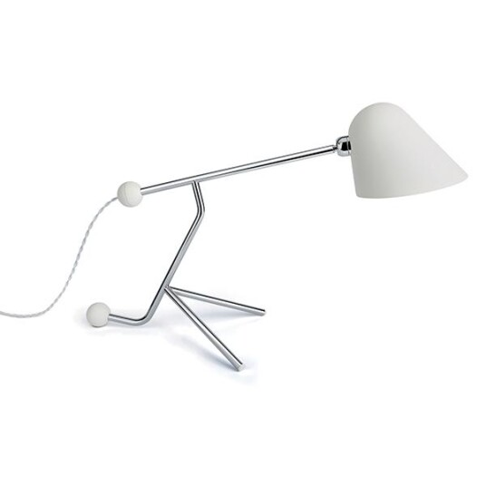 TATO Beghina Bordlampe Matt Hvit & Krom TATO Beghina Bordlampe Matt Hvit & Krom