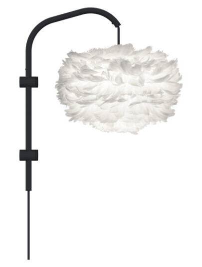 Umage Eos Willow Vegglampe Mini Hvit med Oppheng i Sort