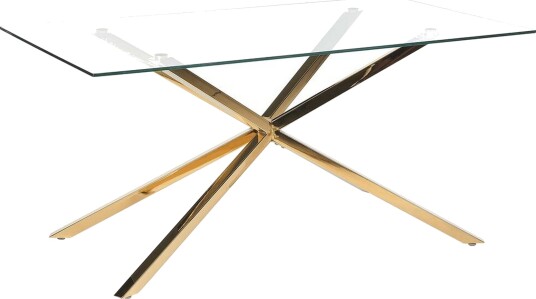 Rimbey Spisebord 90x160 cm - Gjennomsiktig/Gull