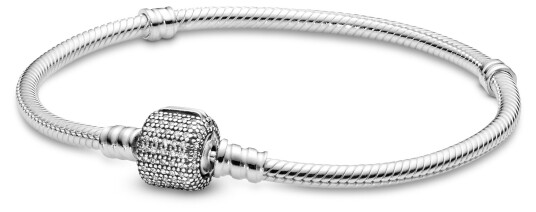 Pandora, Moments 925 sølvarmbånd med signaturlås, 18 cm Pandora, Moments 925 sølvarmbånd med signaturlås, 18 cm
