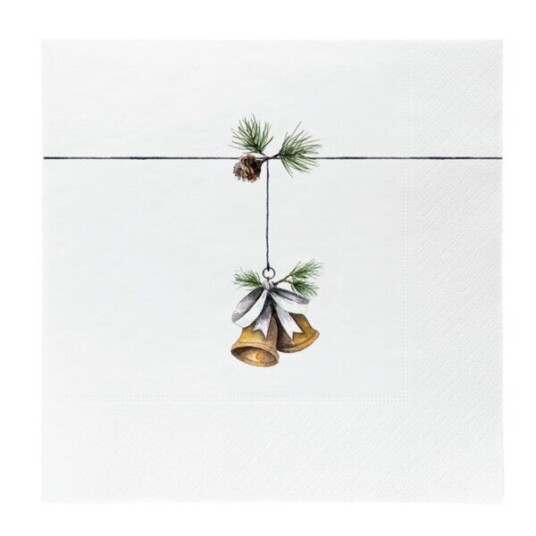 Sögne Home   Lunsjserviett 33x33 cm 20 stk christmas bells