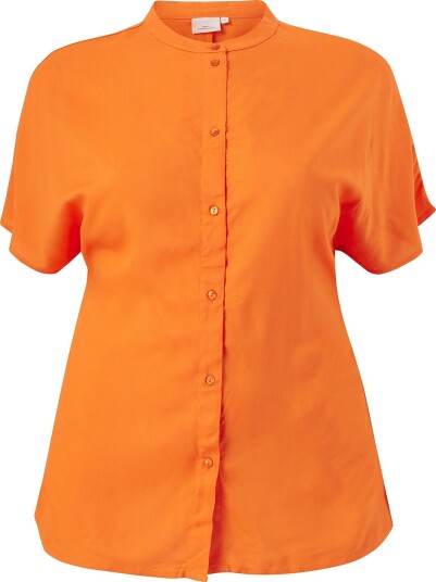 Only Carmakoma   Skjorte carDenezia Life SS Shirt Solid Wvn   Orange