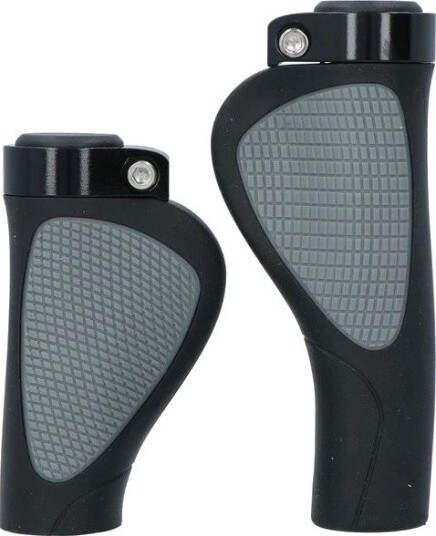 Sykkelgrep Dresco Ergo City Plus ergonomiske 136/95 mm med klemring svart grå