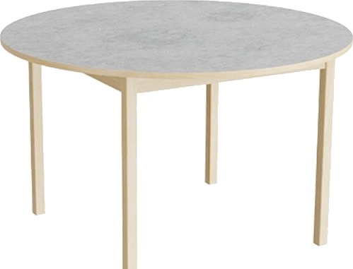 Bord Lovis 604 Ø1200 Mm Højde 720 Mm Lysegrå Linoleum På Birk Understel