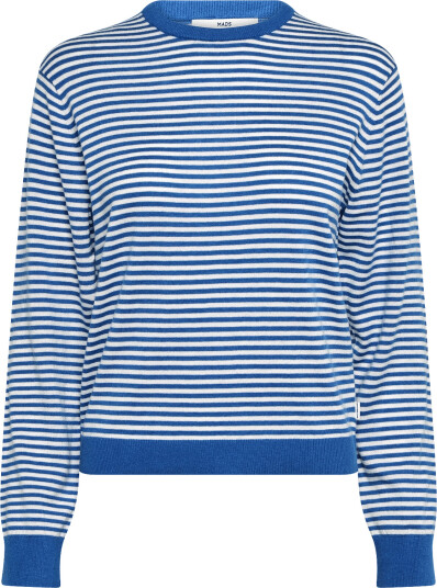 Mads Nørgaard Fine Merino Emma Stripe Knit Blue L Mads Nørgaard Fine Merino Emma Stripe Knit Blue L