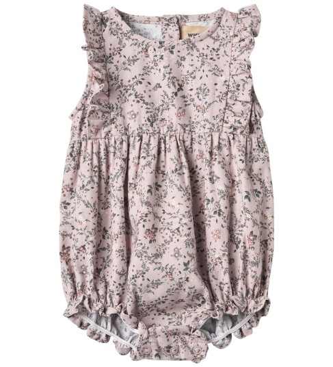 Wheat Romper Emmaline – lilac checked flowers   86