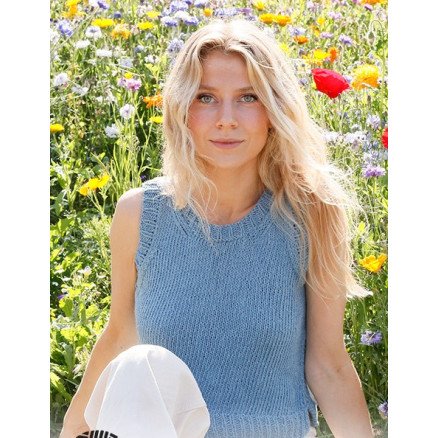 Bayou Belle by DROPS Design Topp Strikkeoppskrift str XS XXL