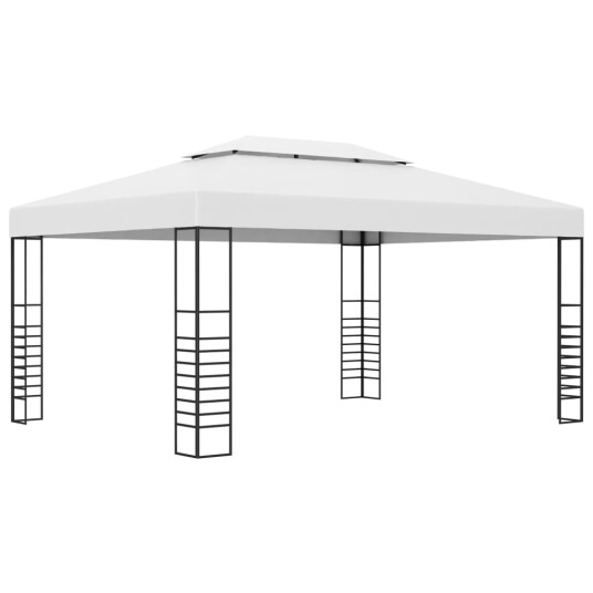 vidaXL Paviljong med LED-lysslynge 4x3x2,7 m hvit