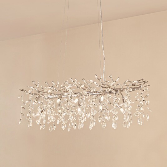 Pendellampe Lucande Bellora dimmbar Metallisk Stue Krystall Moderne 45 32 Metallisk