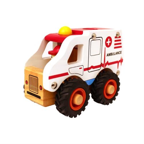 Magni Wooden ambulance with rubber wheels 2626