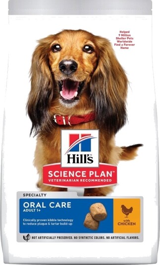 Hill's Science Plan Hundefôr Voksen Tørrfôr med Kylling og Oral Care 2 kg Hill's Science Plan Hundefôr Voksen Tørrfôr med Kylling og Oral Care 2 kg