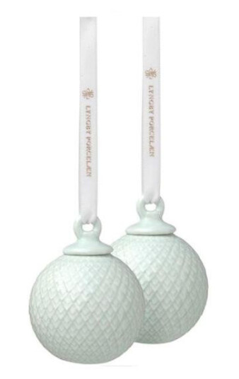 Lyngby Porcelæn - Rhombe kule ø5 cm 2 stk grønn Lyngby Porcelæn - Rhombe kule ø5 cm 2 stk grønn