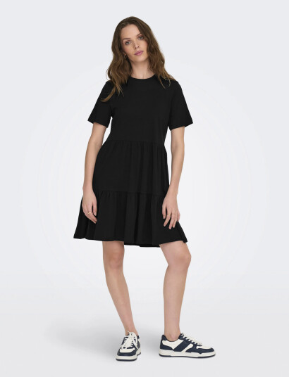 ONLY Onlmay Life S/S Peplum Dress Box Jrs - Black - XS