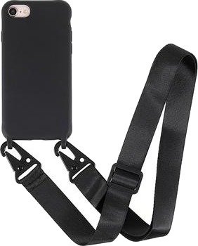 iPhone 7/8/SE (2020)/SE (2022) fleksibelt etui med skulderrem - svart