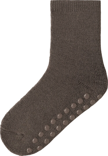 Name It Nmmwaksi Wo/Bl Terry Sock W/Non Skid Brown 31 33