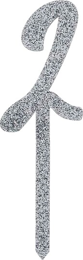 Kakedekorasjon Tall Sølv Glitter av Akryl Tallet 2 Kakedekorasjon Tall Sølv Glitter av Akryl Tallet 2