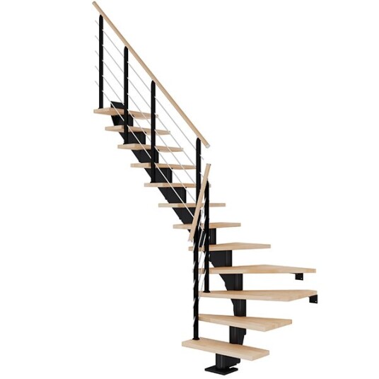 Dolle Hamburg L-trapp I Svart-design-oljeret Bøk-75-14 - Loddret Høyde 277 322 Cm Dolle Hamburg L-trapp I Svart-design-oljeret Bøk-75-14 - Loddret Høyde 277 322 Cm