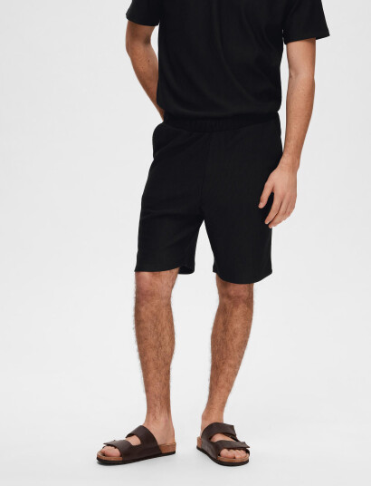 Selected Slhloose-Plisse Shorts Ex - Black - M