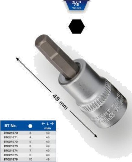 Ks Tools 3/8" Sekskantskål Topnøkkel 5 mm