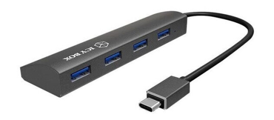 RaidSonic ICY BOX IB-AC6405-C USB-hub - 4 porter - Svart RaidSonic ICY BOX IB-AC6405-C USB-hub - 4 porter - Svart