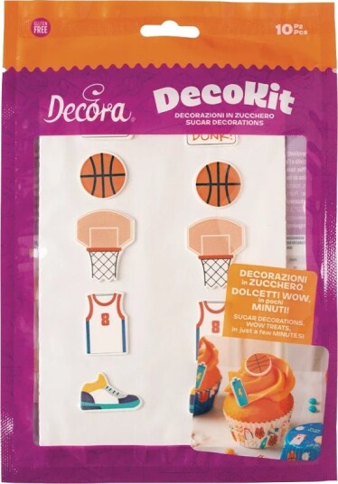 Spiselig Kakepynt Basketball Decokit 10 Deler| Slikkepott.No