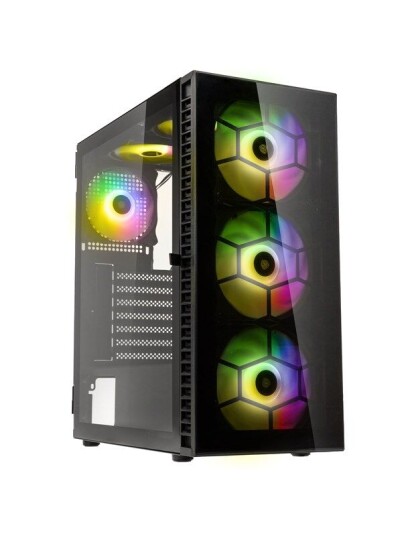 Kolink Observatory HF Midi Tower Kabinett med Herdet Glass i Svart