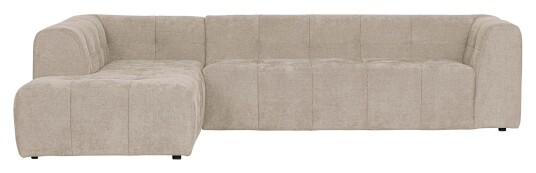 Woood Grid Sofa m. venstrevendt chaiselong, Sand