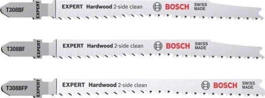 Bosch Expert T308BF 2-Side Clean Stikksagbladsett for Hardt Tre, 3 Deler