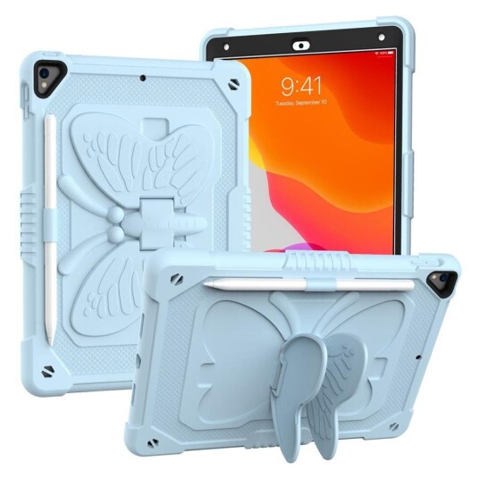 INCOVER iPad 10.2" (2021 / 2020 / 2019) Butterfly Kickstand Barnedeksel - Lyseblå