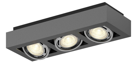 Arcchio LED-takspot Ronka, GU10, 3 lyskilder, mørkegrå